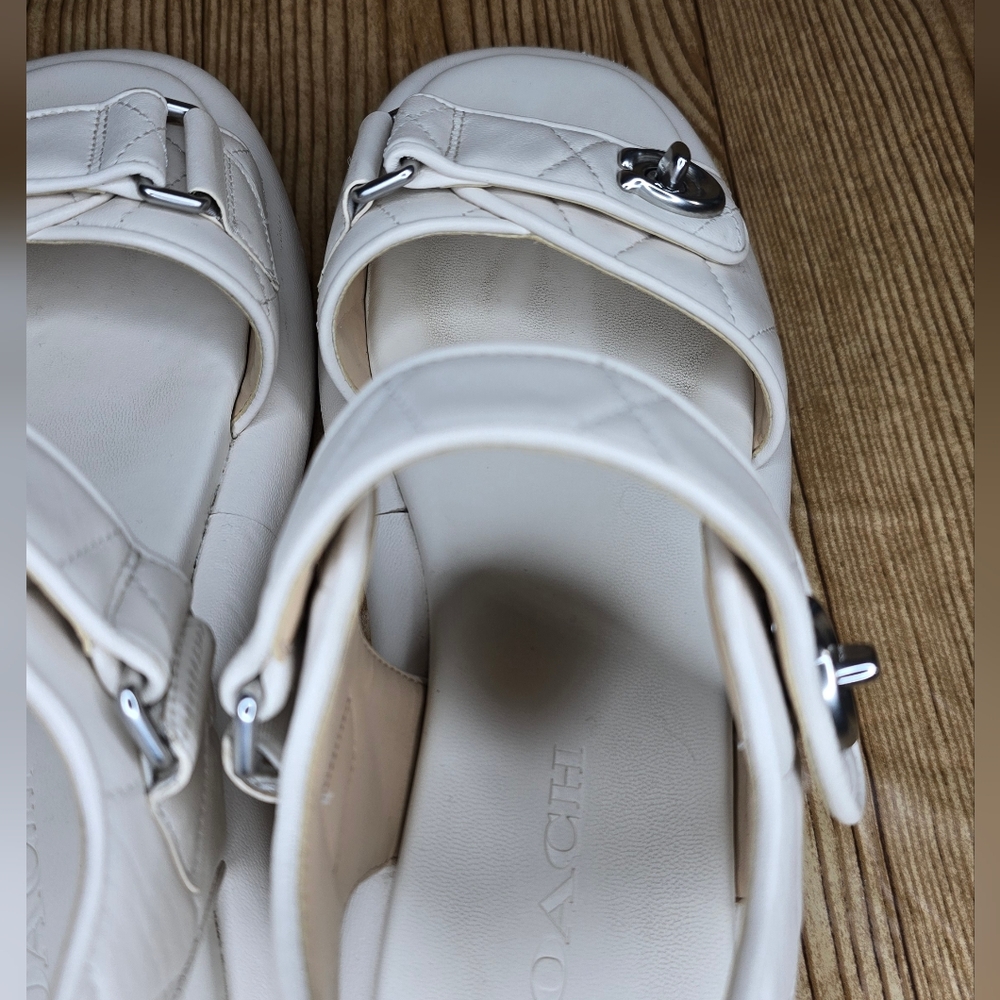 Coach Women's Peyton Leather Chunky‎ Sandal Size 8.5 - Picture 10 of 14